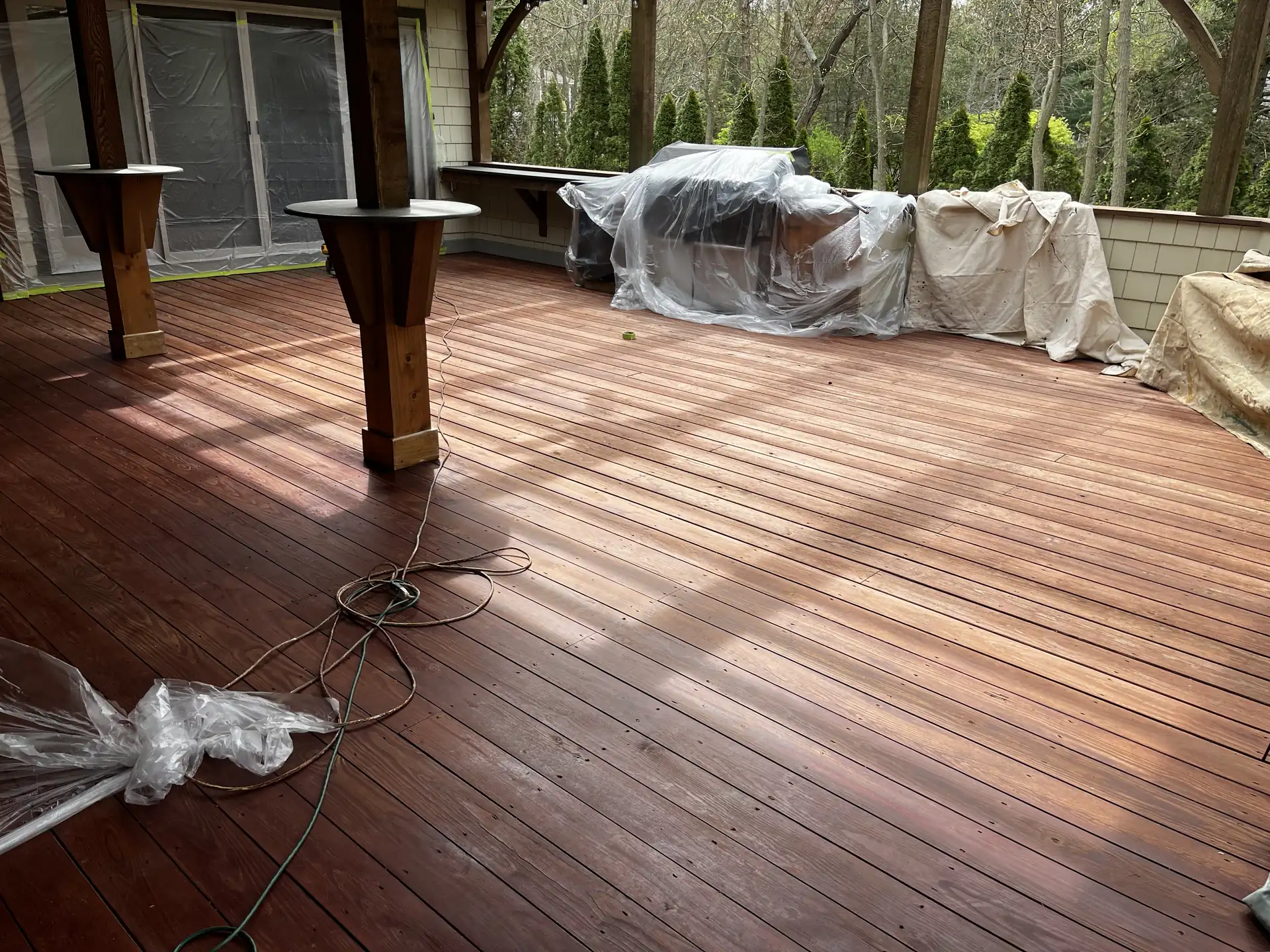 Porch restain before