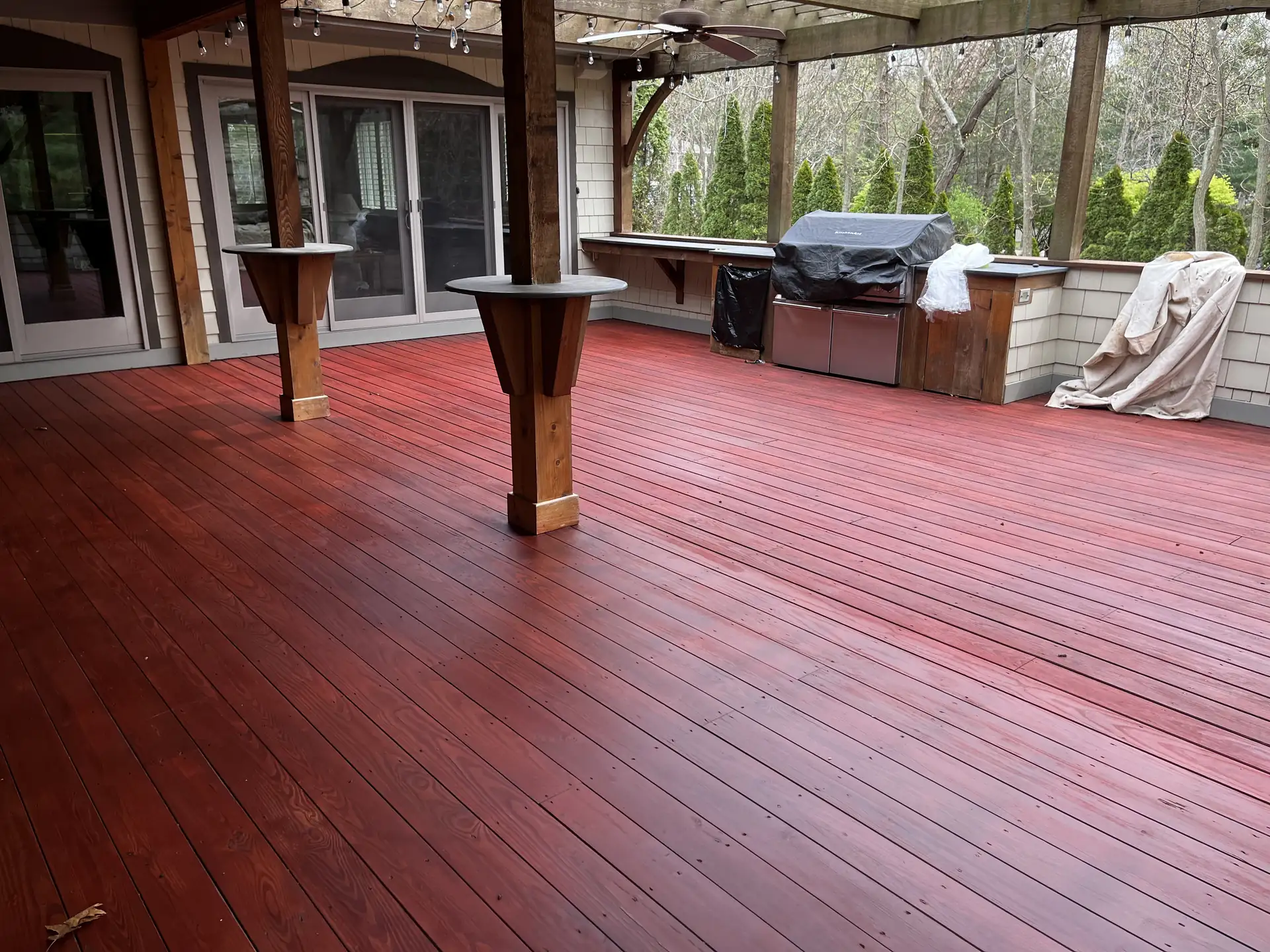 Deck staining